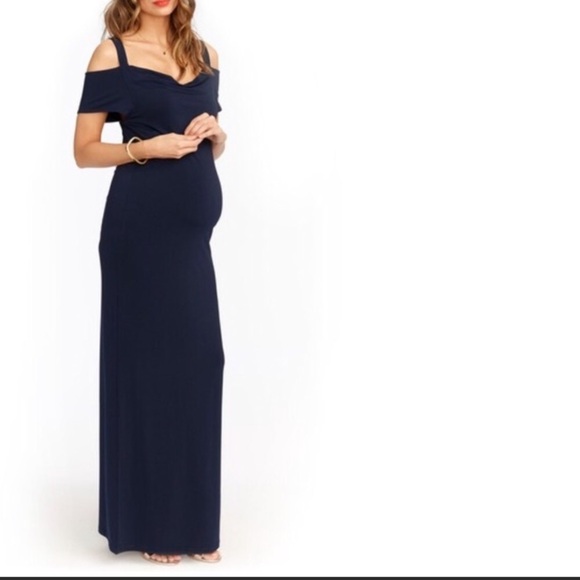 Jillian Maternity Cold Shoulder Maxi Dress H. - Picture 7 of 8